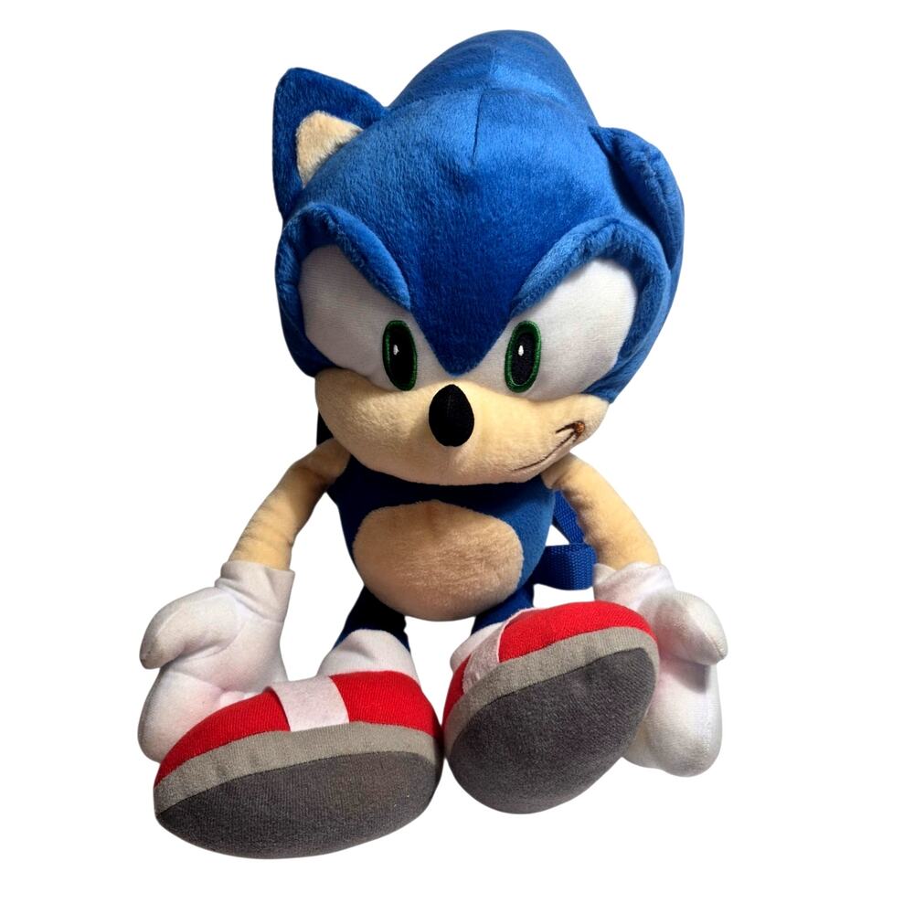 Sega Sonic the Hedgehog Youth or Adult Large Plush Travel Buddy Backpack 20"